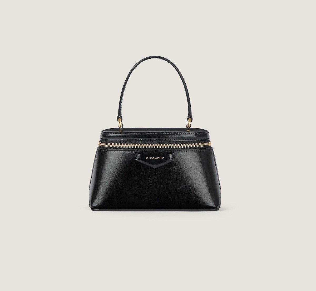Givenchy Antigona Vanity Bag in Box Leather With Chain in Black, $1,550 at Givenchy