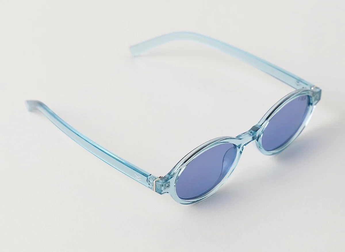 Free People Josie Polarized Round Sunglasses in Navy, $40 at Free People