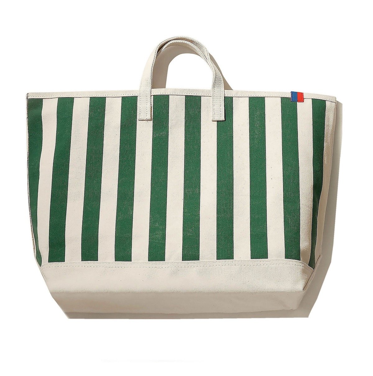 KULE The All Over Striped Tote in Canvas/Green, $228 at KULE