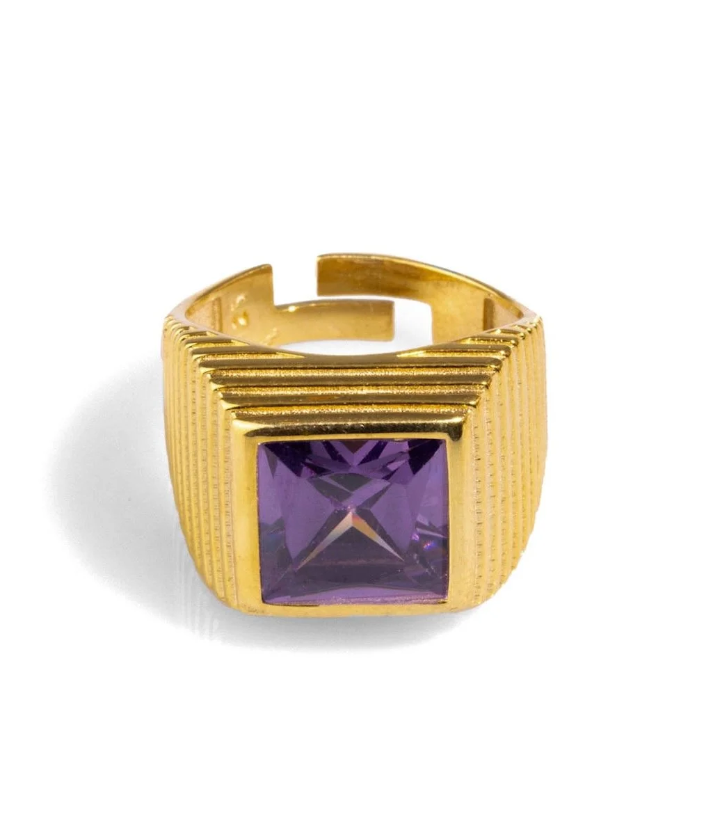 Ebru Jewelry Majestic Amethyst & Gold Vermeil Chunky Signet Ring in Purple, $236 at Wolf & Badger