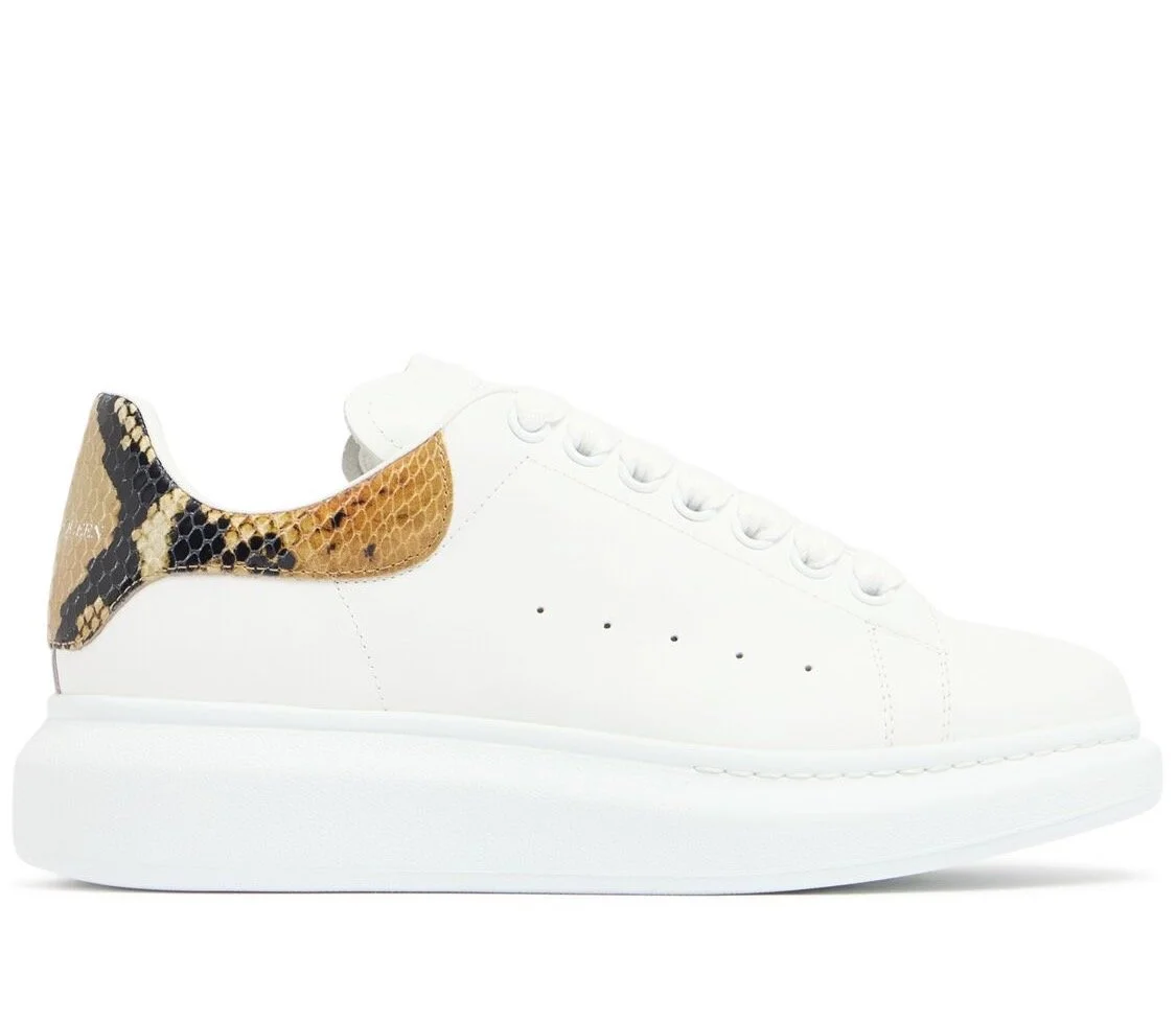 McQueen Oversized Snake Printed Leather Sneakers, $760 at LuisaViaRoma