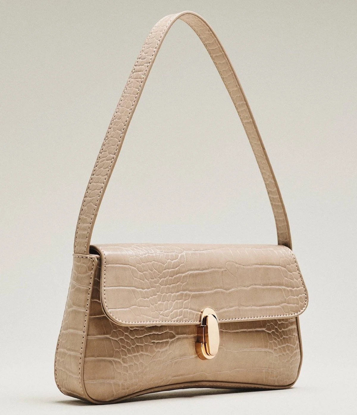 Maeve Faux-Leather Croc Purse in Cream, $88 at Anthropologie