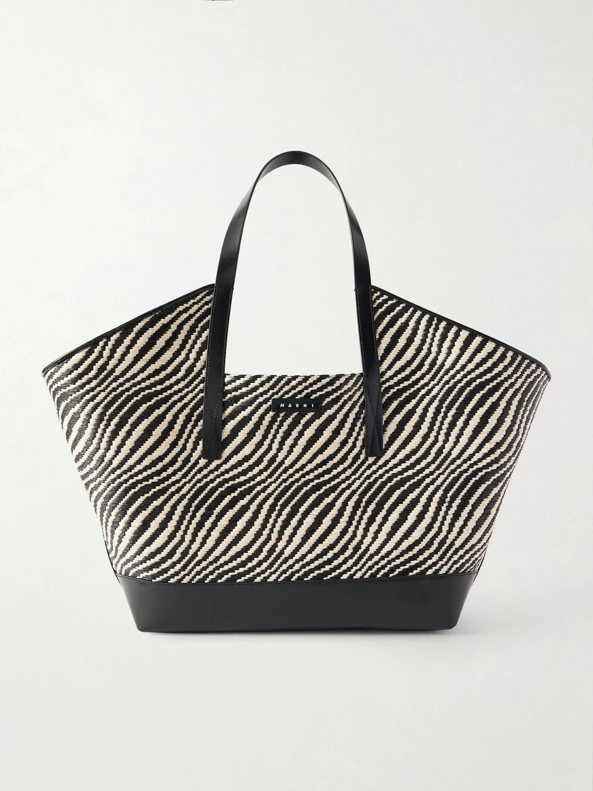 Marni Waves Leather-Trimmed Jacquard Raffia-Like Tote, $1,250 at Net-a-Porter