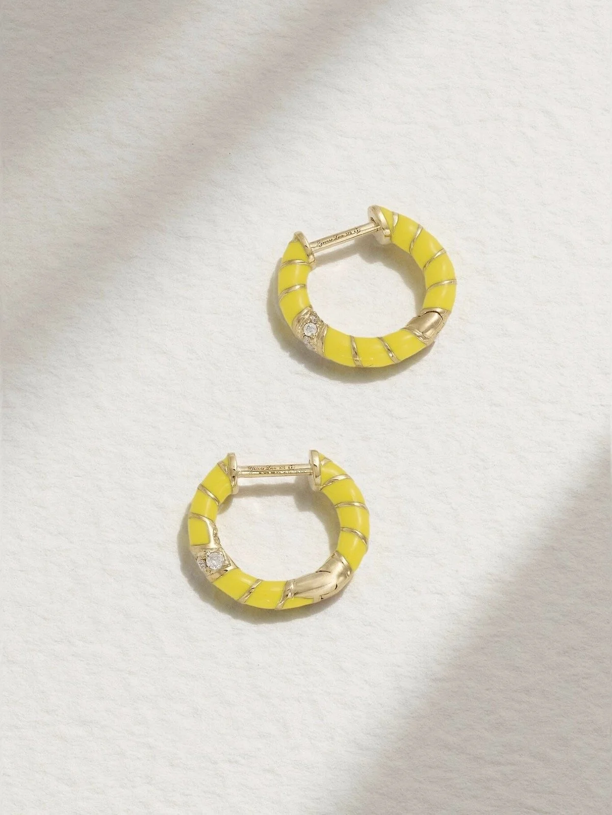 Yvonne Léon 9-Karat Gold, Enamel and Diamond Hoop Earrings in Gold, $1,032 at Net-a-Porter