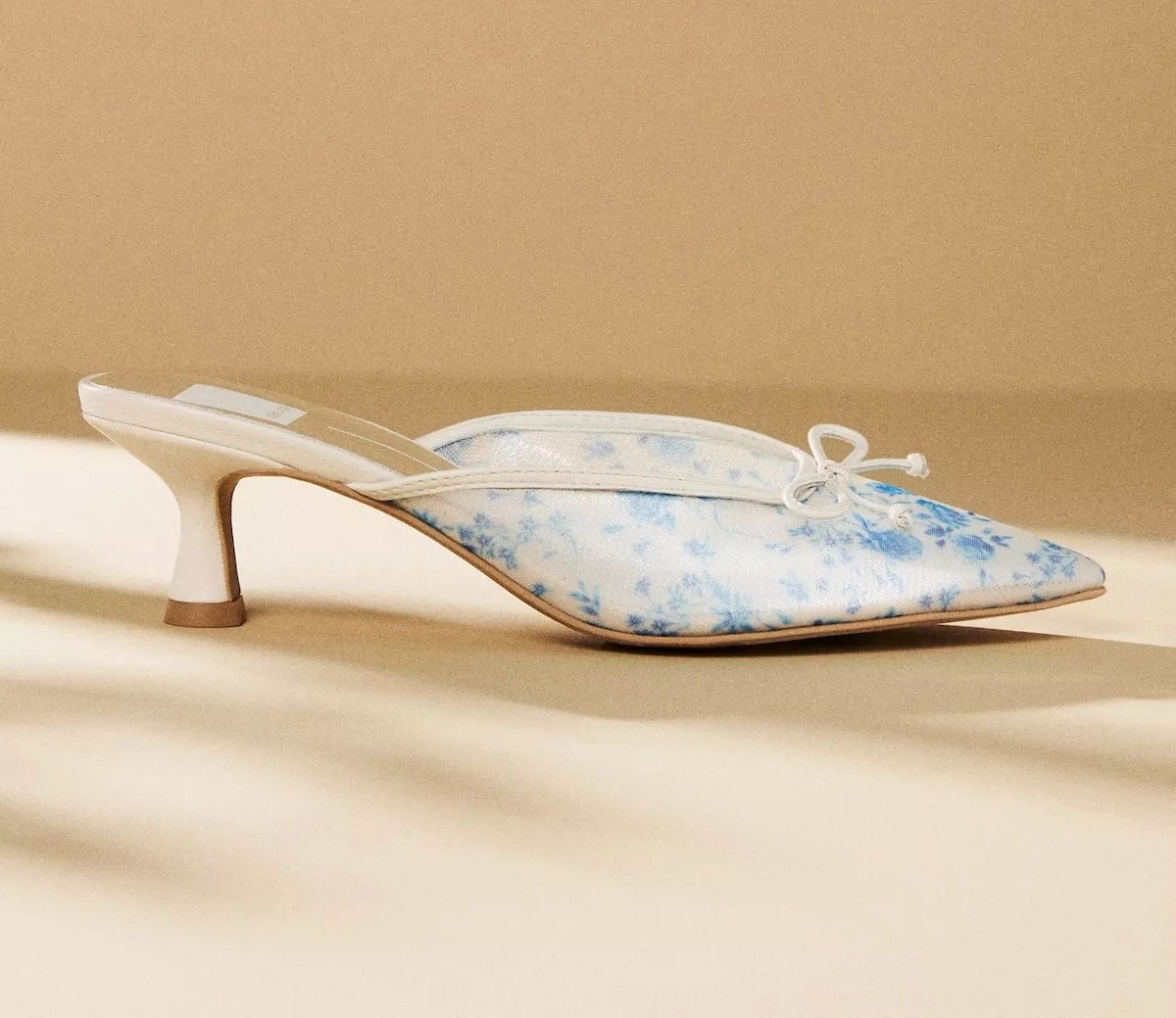Dolce Vita Cleo Printed Mesh Mule Heels, $100 at Anthropologie