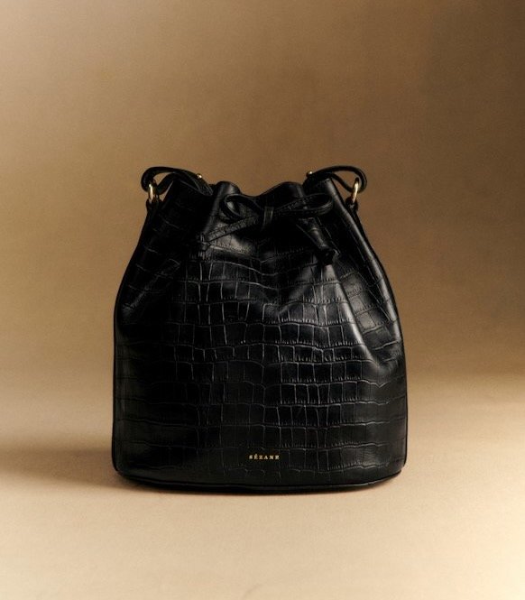 Sézane Farrow Bag in Black Crocodile Print, $275 at Sézane