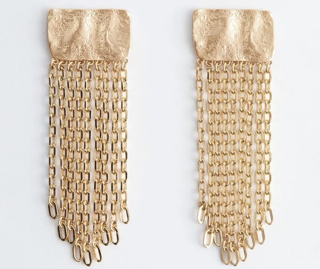& Other Stories Chain-Pendant Plate Earrings, $55 at & Other Stories