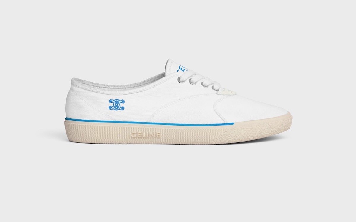 Celine Alan Sneaker in Canvas and Suede Calfskin in White, $820 at Celine