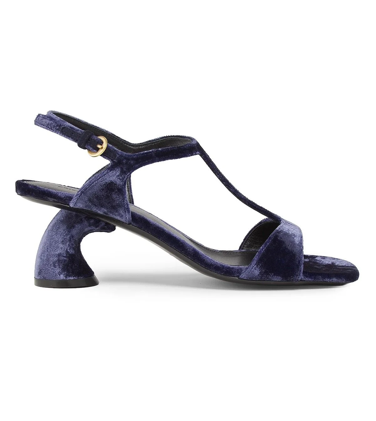 Dries Van Noten Strappy Velvet 65MM Curved Heel Sandals, $755 at Saks