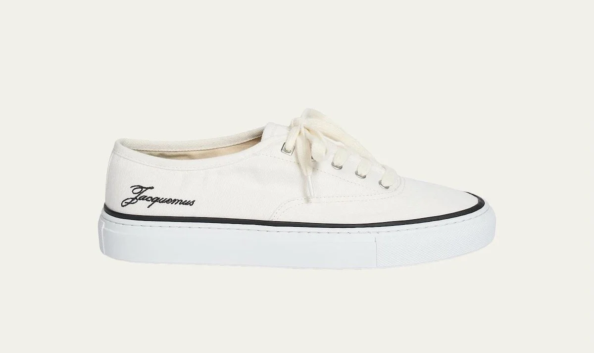Jacquemus Les Fefe Canvas Low-Top Boat Sneakers in Off-White, $390 at Bergdorf Goodman
