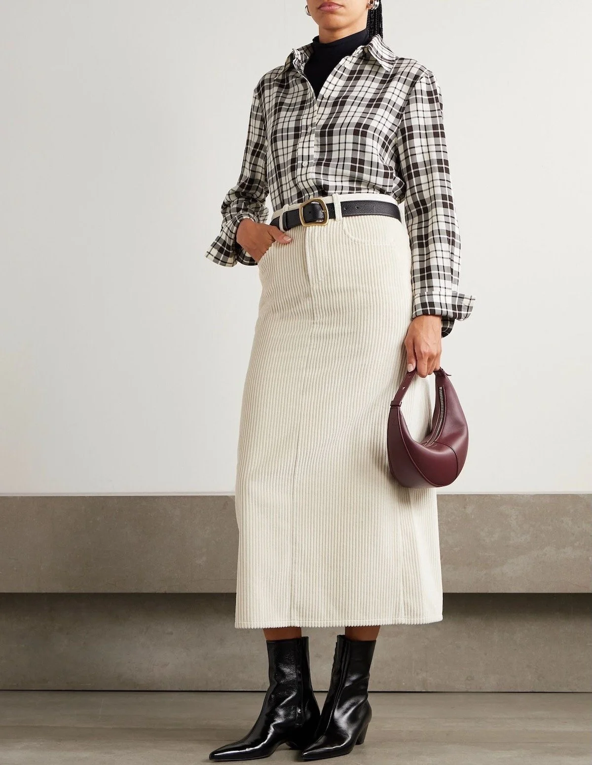Proenza Schouler Calder Cotton-Corduroy Midi Skirt, $534 at Net-a-Porter