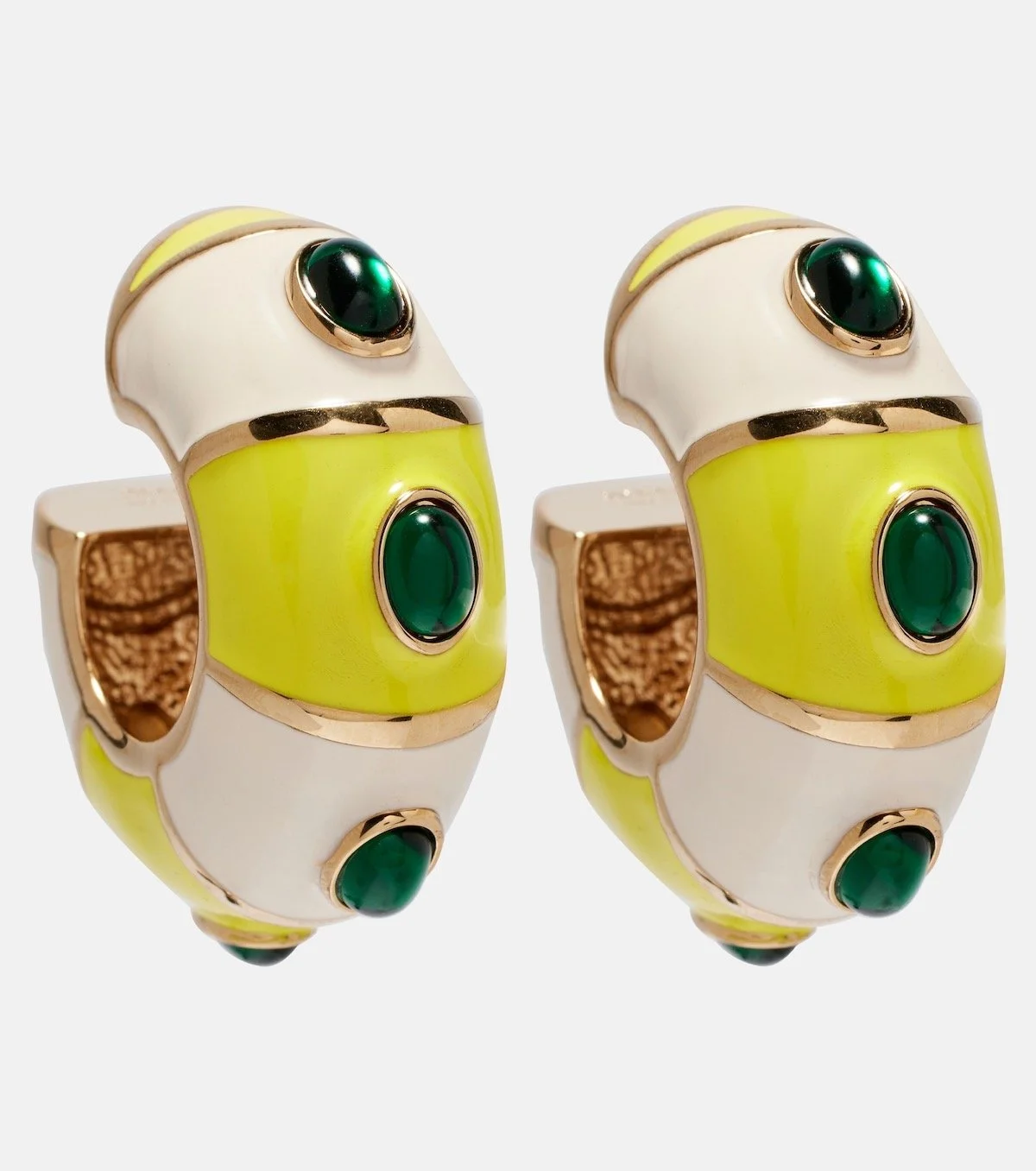 Jacquemus Rayures Embellished Hoop Earrings, $385 at Mytheresa