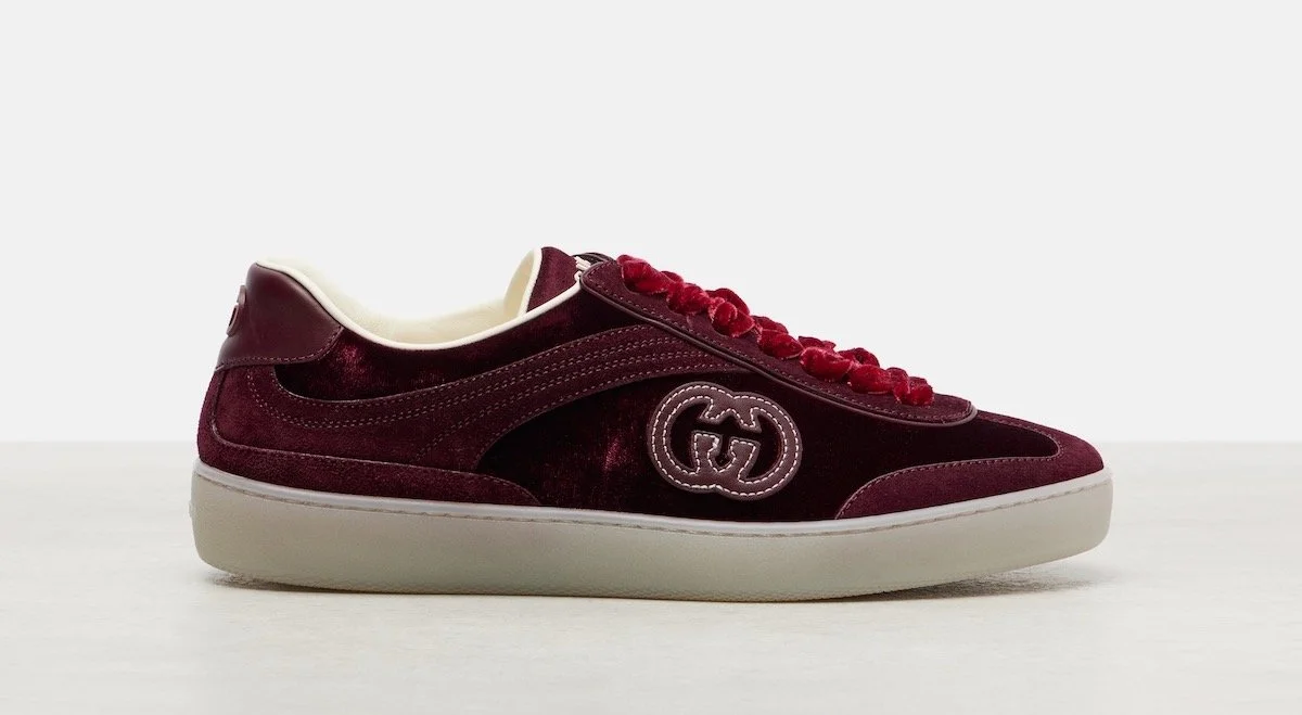Gucci G75 Velvet and Suede Sneakers, $990 at Mytheresa