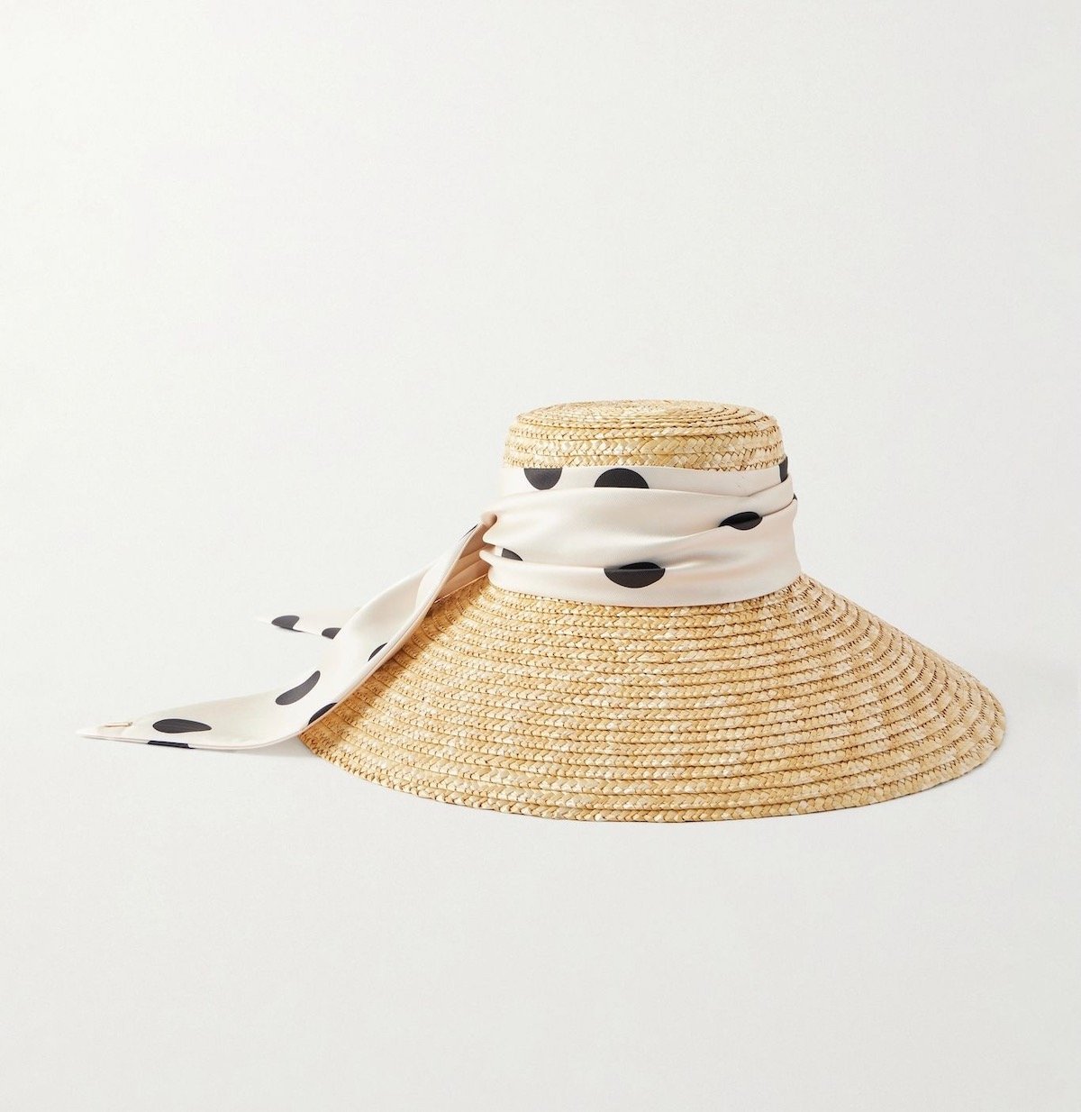 Eugenia Kim Mirabel Satin-Trimmed Straw Sunhat in Neutral, $565 at Net-a-Porter