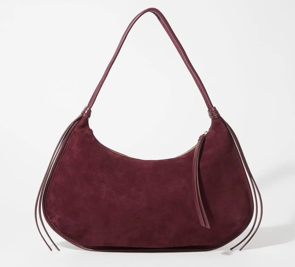 & Other Stories Fringed Suede Shoulder Bag in Burgundy, $179 at & Other Stories
