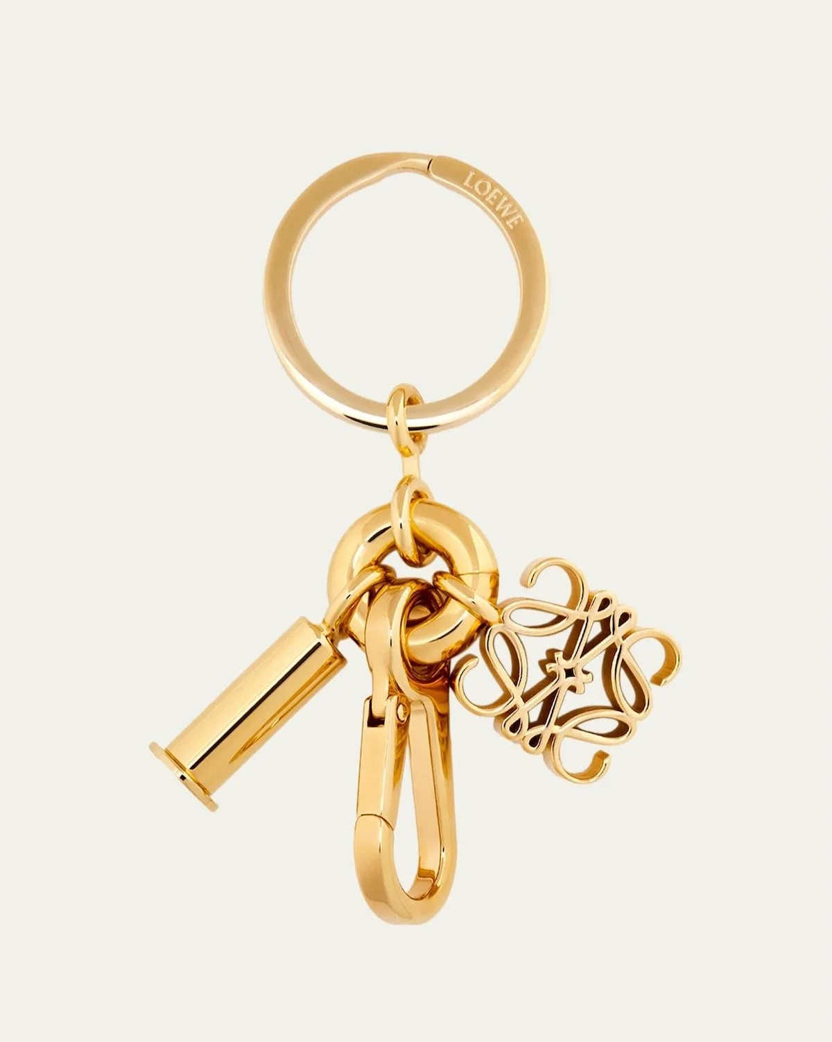 Loewe Anagram Charm Keyring in Gold, $450 at Bergdorf Goodman