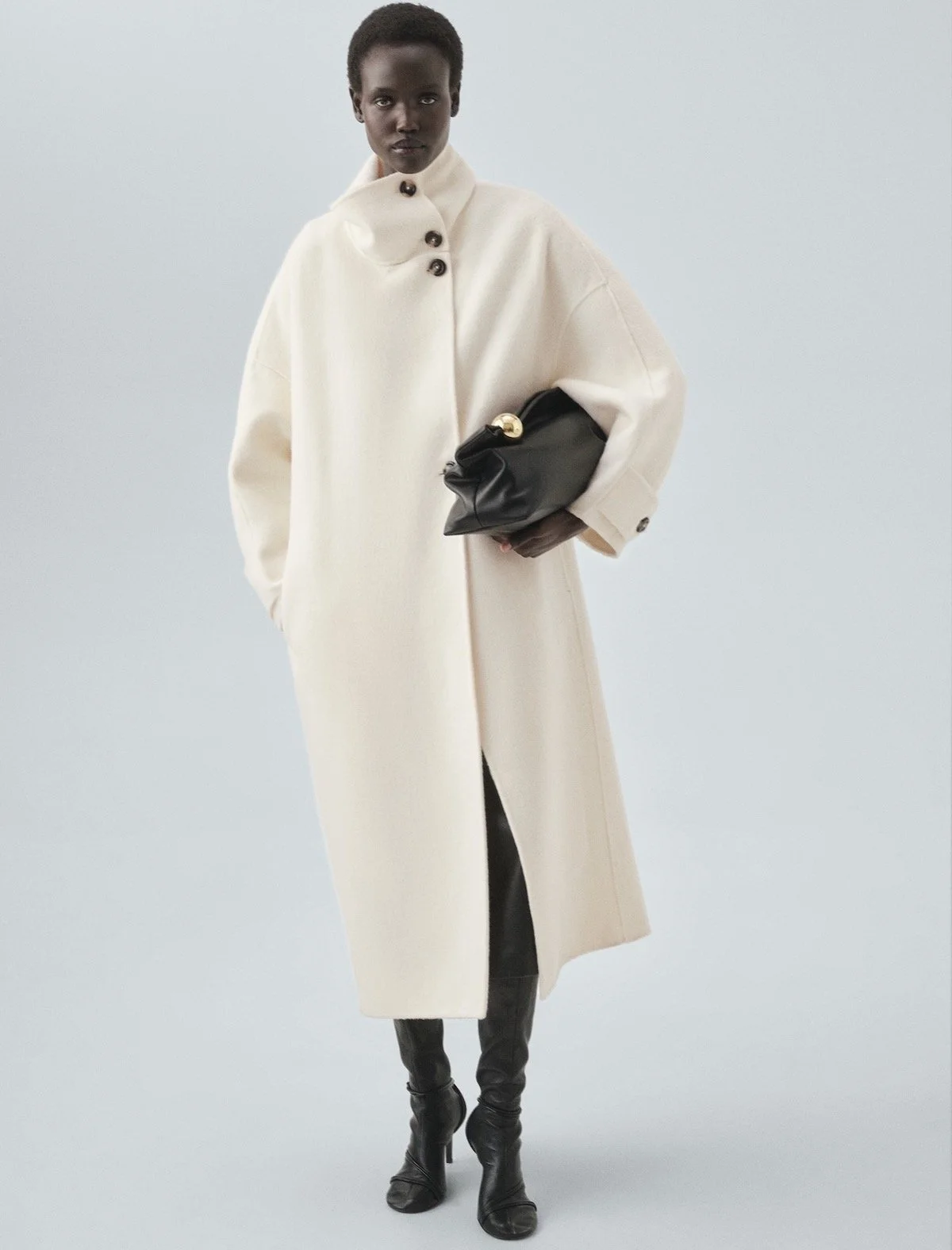 Mango Wool Funnel-Neck Coat, $429.99 at Mango
