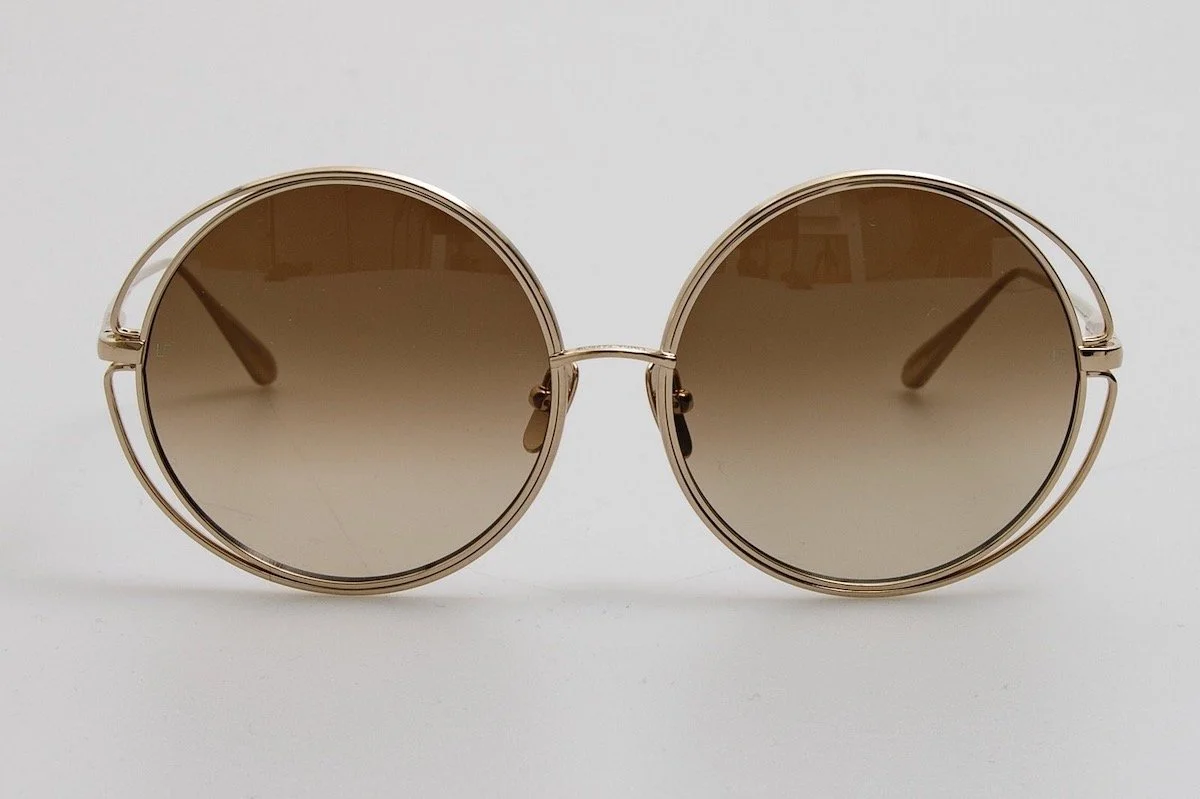 Linda Farrow Selene Sunglasses in 22K Gold and Mocha, $1,100 at Linda Farrow