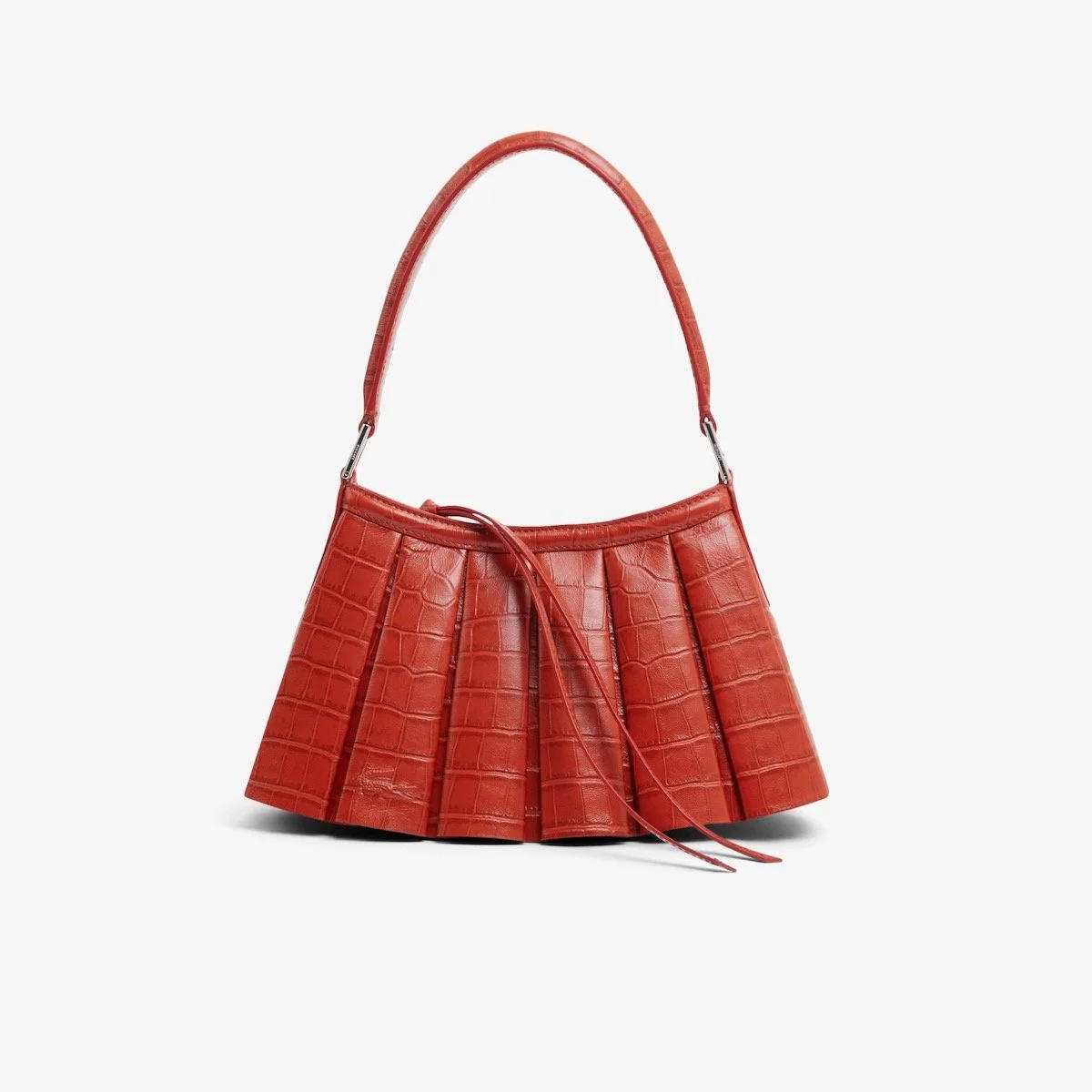 Lacoste Runway Small Lenglen Crocodile Effect Leather Bag in Orangine T62, $350 at Lacoste