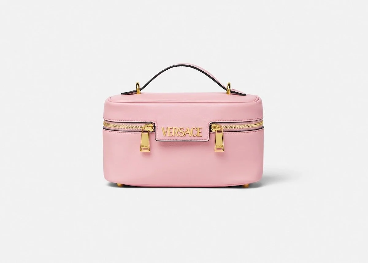 Versace Tag Vanity Bag in Light Pink, $714 at Versace