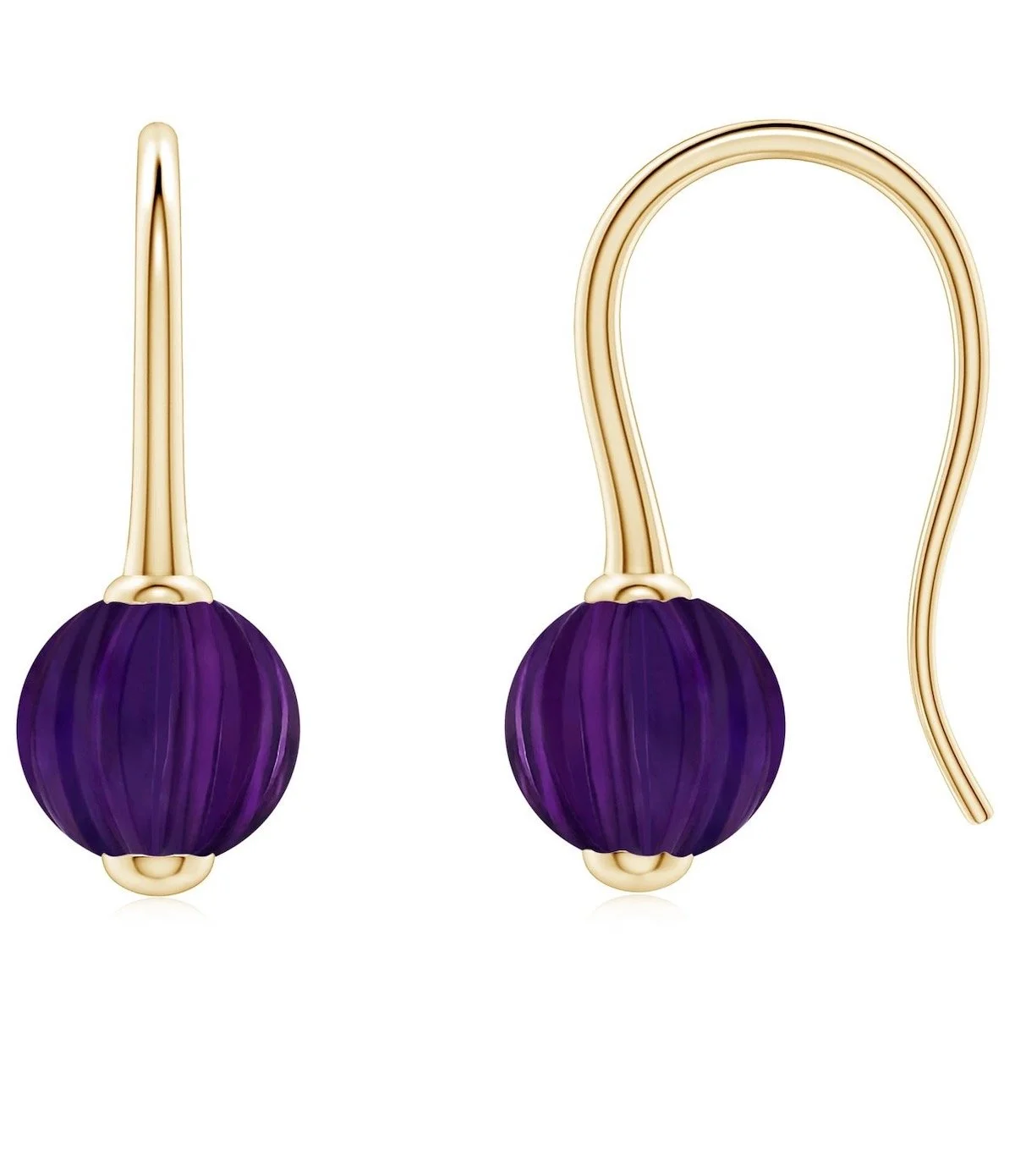 D.K. Surana The Heritage Collection Melon-Shaped Amethyst Drop Earrings, $971 at Angara