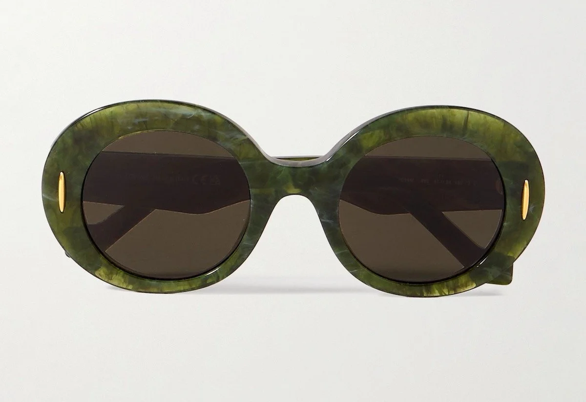 Loewe Round-Frame Marbled Acetate Sunglasses, $420 at Net-a-Porter