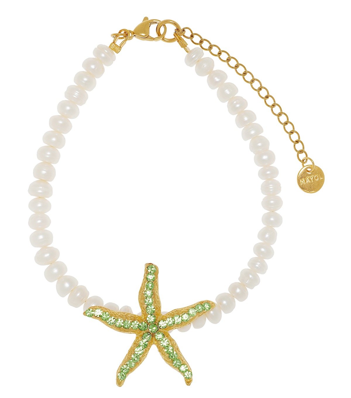 Mayol Mariana Crystal, Pearl Anklet, $130 at Moda Operandi