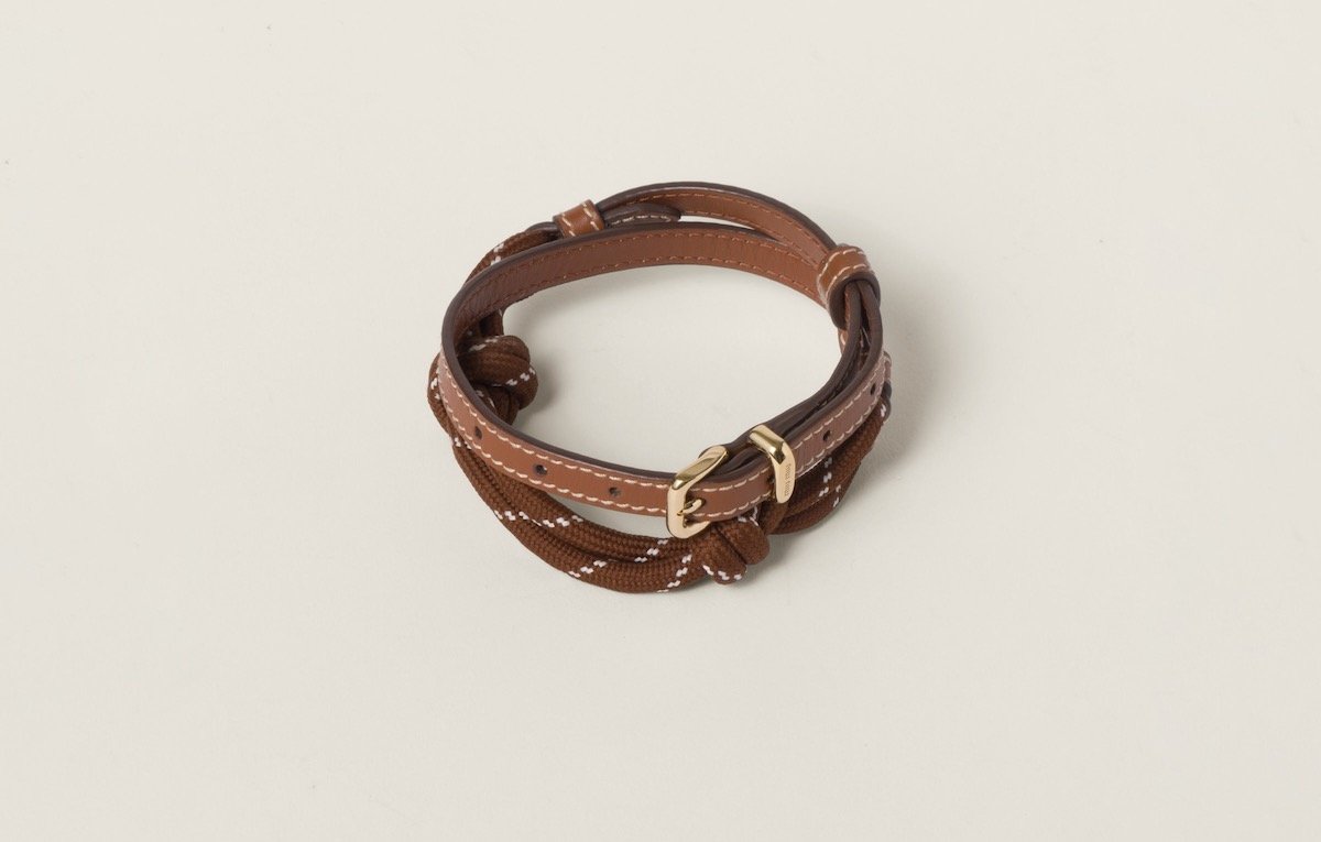 Miu Miu Leather Anklet, $460 at Miu Miu