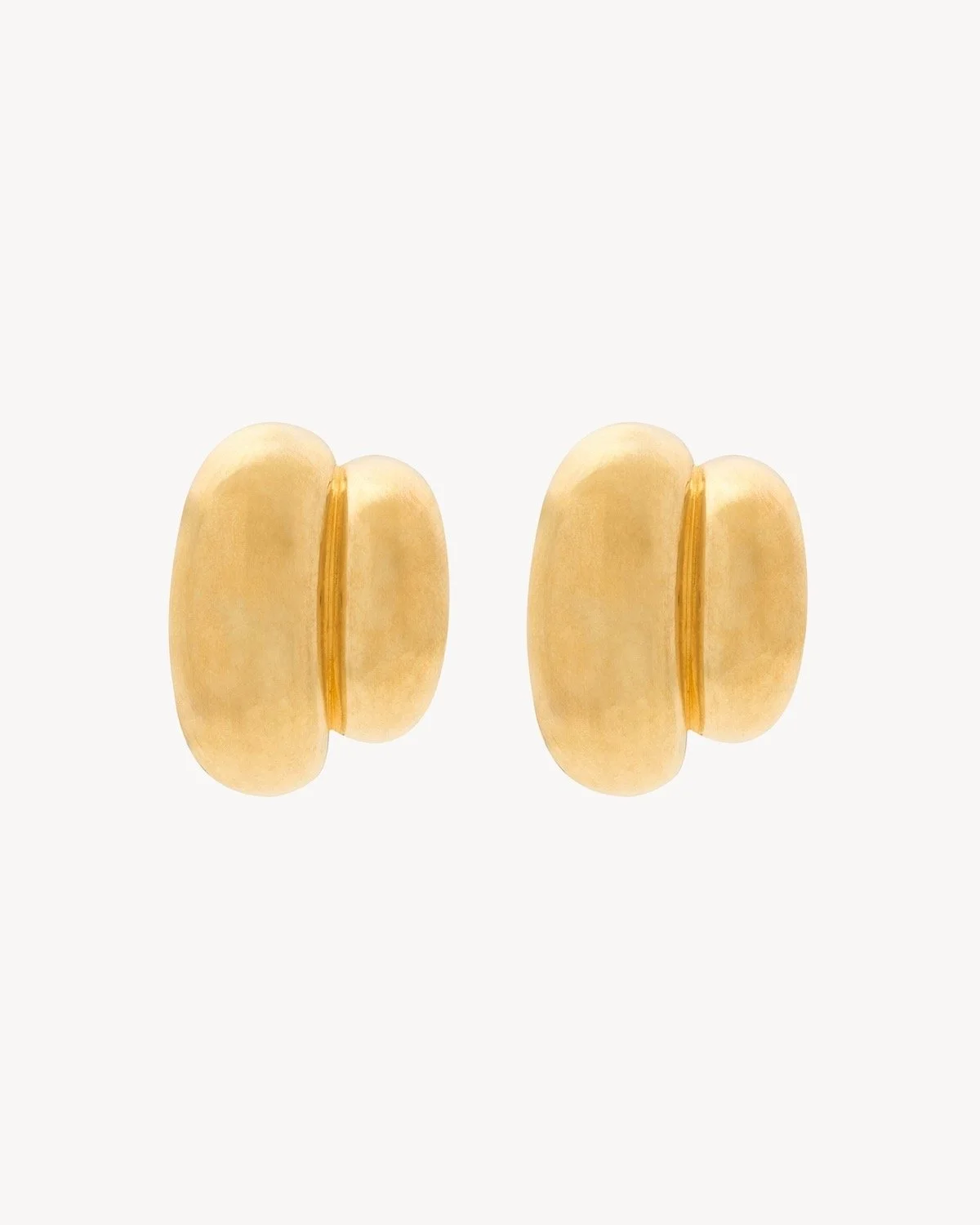 Saint Laurent Bumpy Double Disk Earrings in Metal, $850 at Saint Laurent