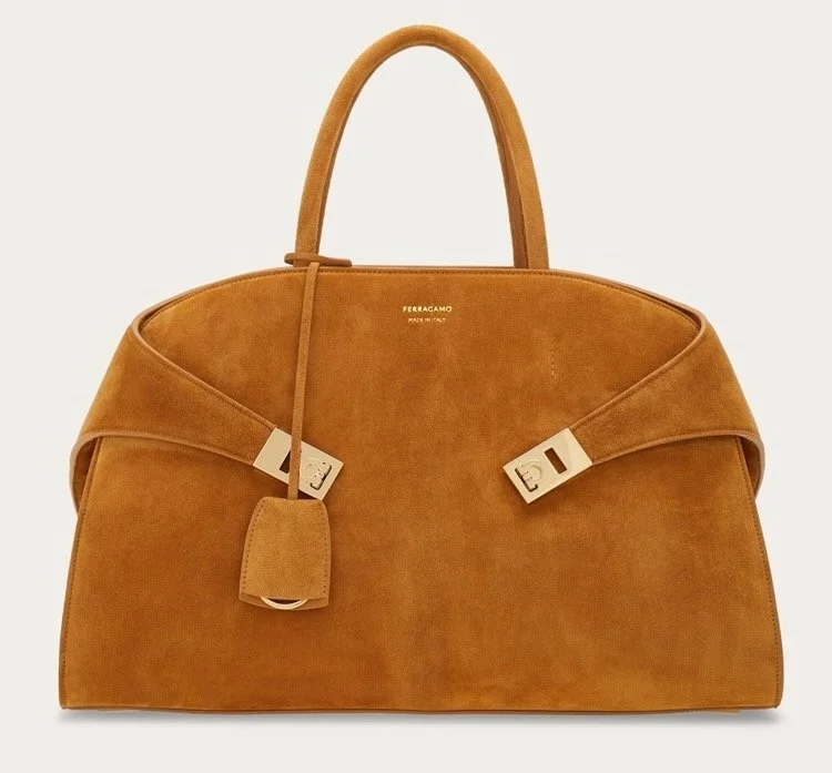Ferragamo Hug Handbag in Natural Nude, $3,600 at Ferragamo