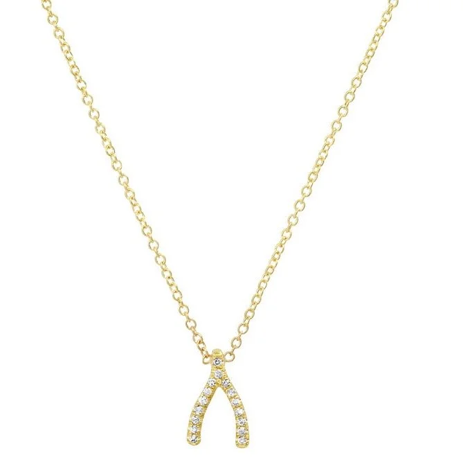 Jennifer Meyer Diamond Mini Wishbone Necklace in Yellow Gold, $1,150 at Jennifer Meyer