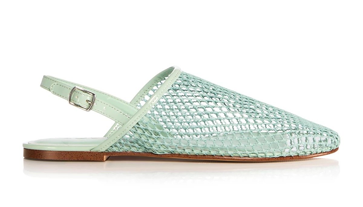 AQUA Krisy Slingback Flats in Sage, $31.68 at Bloomingdale’s