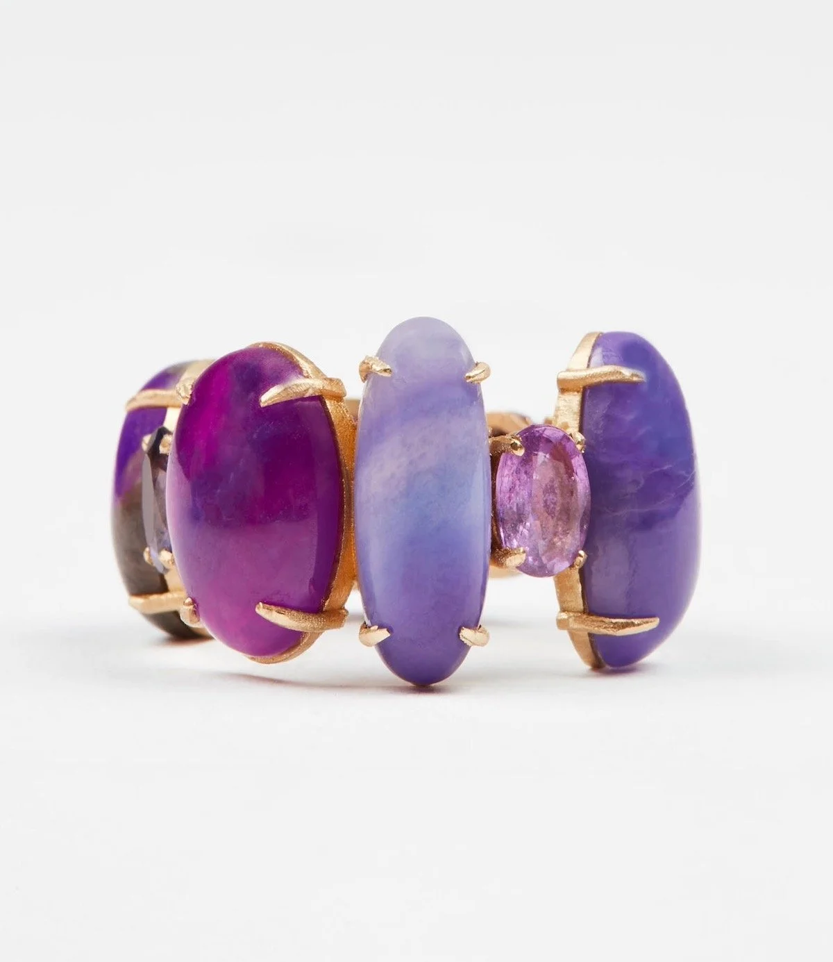 Marisa Klass Purple Sugilite, Richterite and Sapphire Ring, $3,950 at Marisa Klass