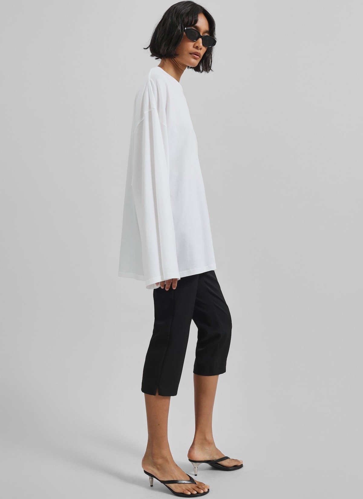 The Frankie Shop Emersyn Capri Pants in Black, $145 at The Frankie Shop