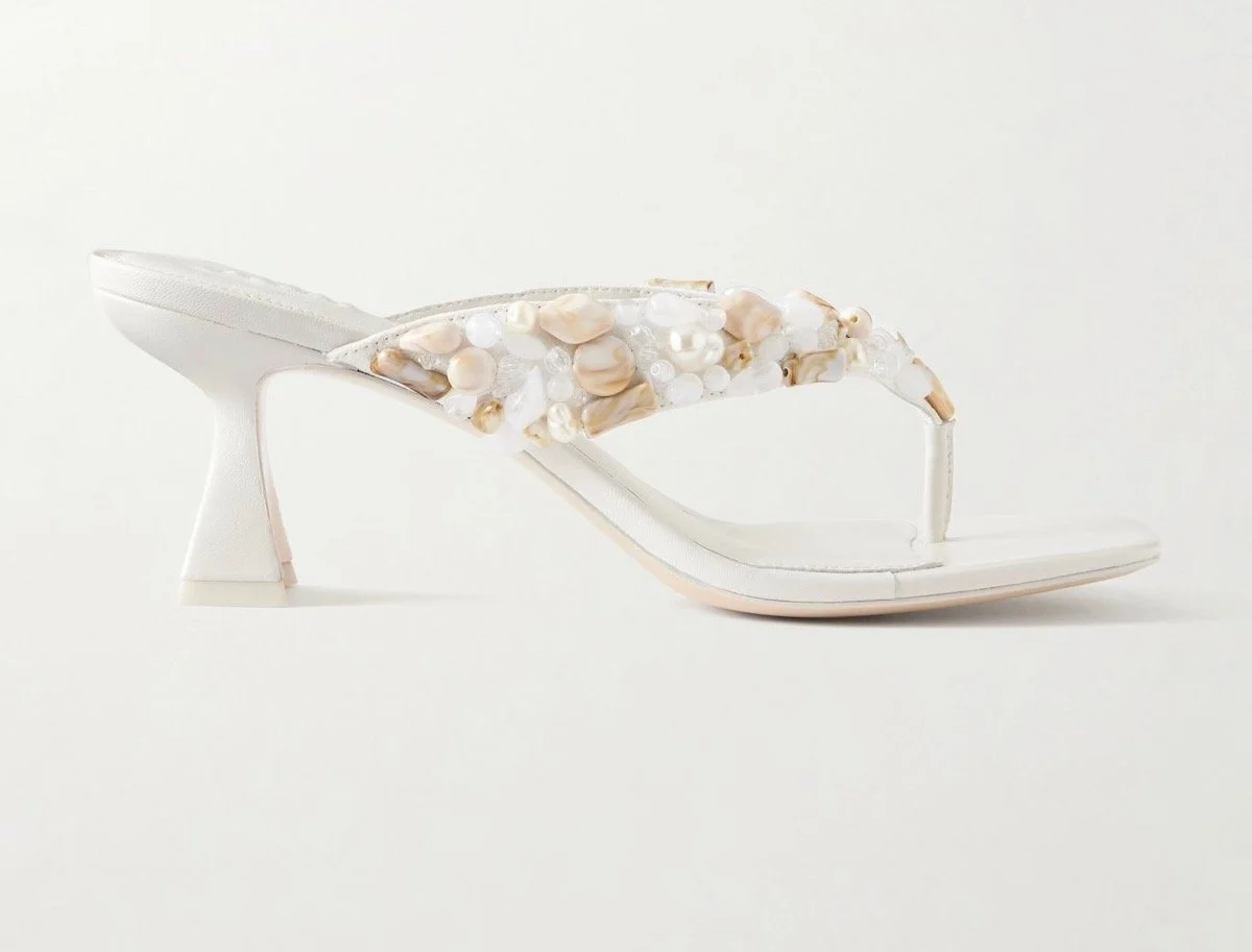 Cult Gaia Abi Bead-Embellished Leather Thong Sandals, $700 at Net-a-Porter