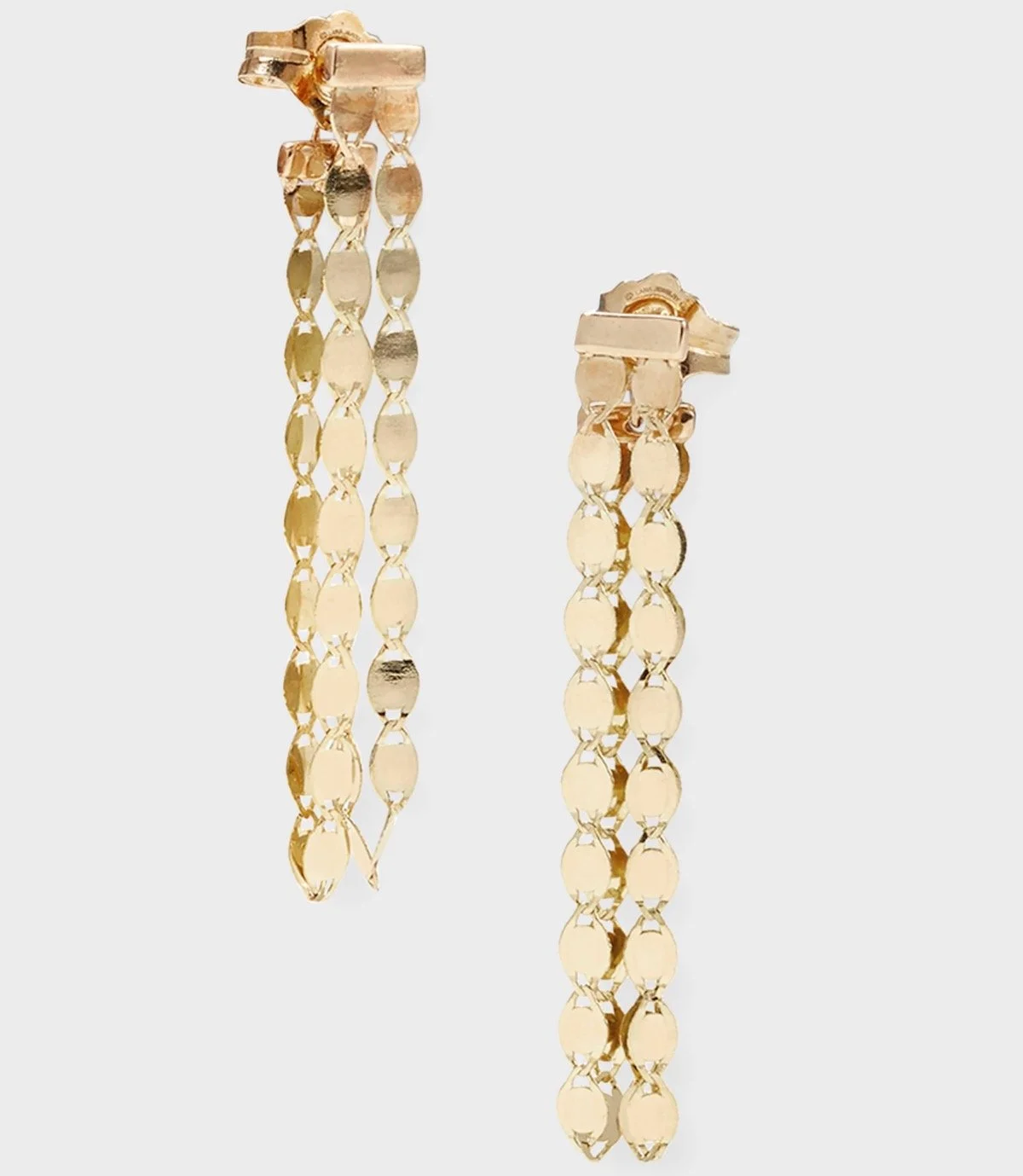 Lana Jewelry Petite Nude Fringe Linear Front and Back Earrings, $580 at Neiman Marcus