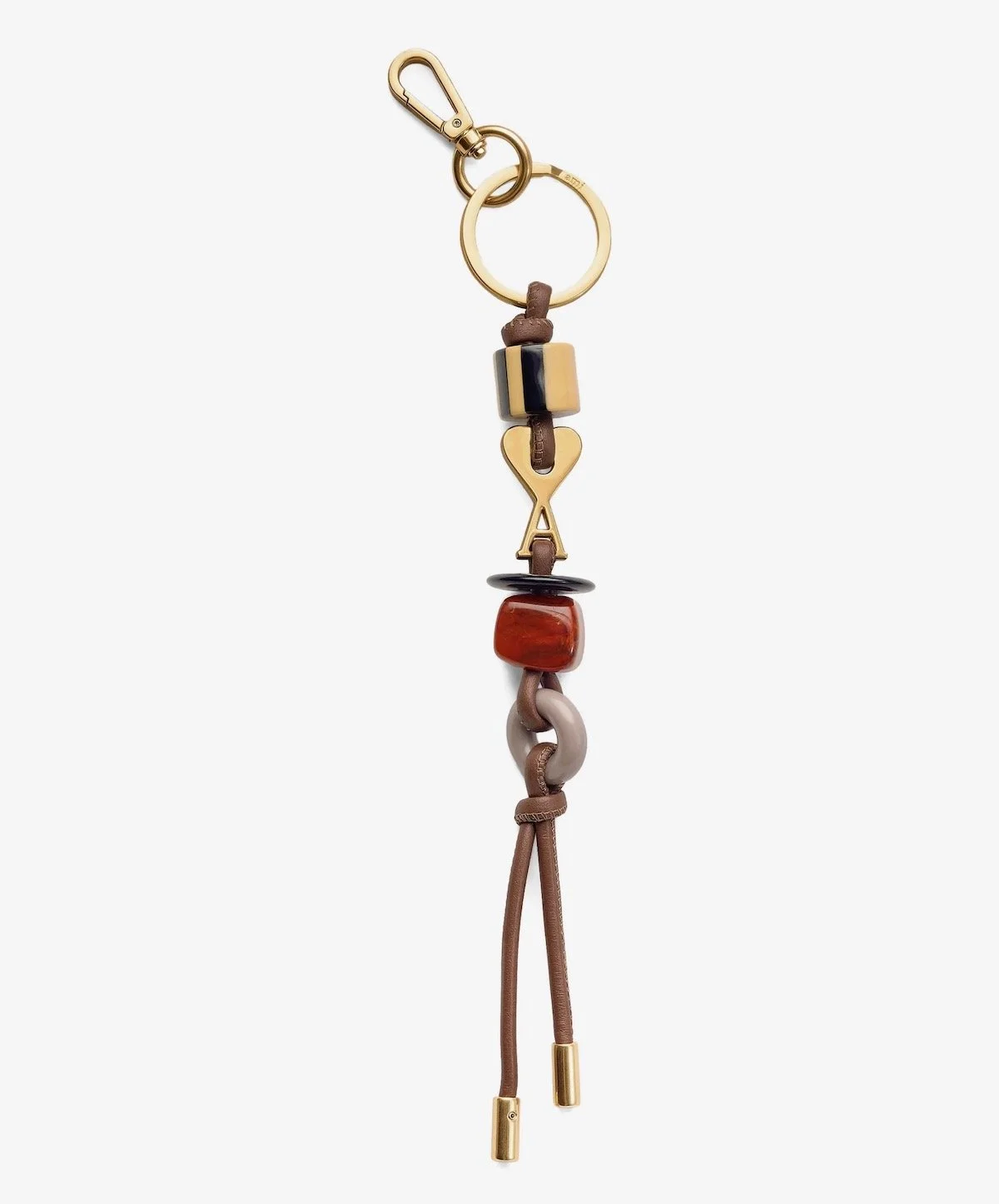 Ami Paris Leather and Metal Ami de Coeur Pearls Keyring, $187 at Farfetch