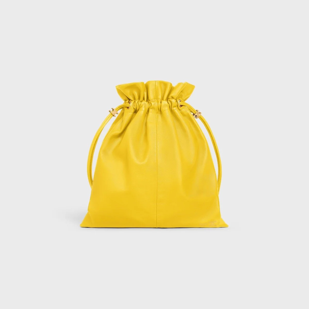 Celine Small Crystal Pouch in Lambskin in Ultra Yellow, $2,100 at Celine