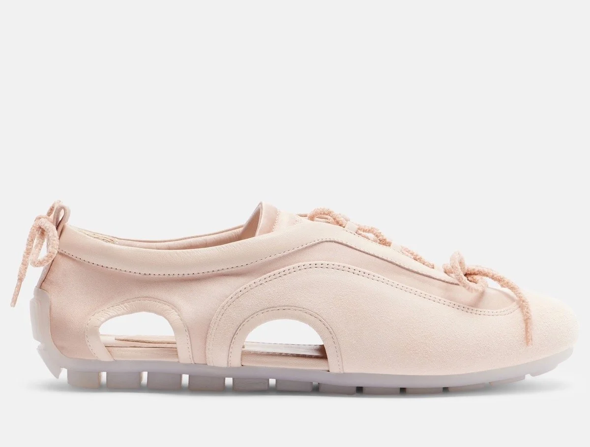Simone Rocha Cutout Suede-Trimmed Satin Sneakers, $725 at Mytheresa