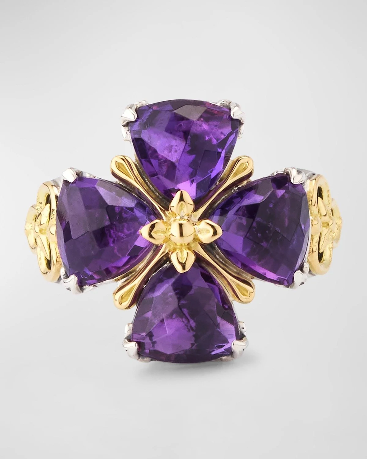 Konstantino Anthos Sterling Silver and 18K Gold Dark Quartz Ring, $1,080 at Neiman Marcus