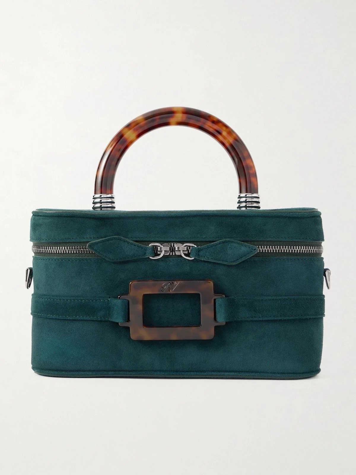 Roger Vivier Belle Vivier Vanity Mini Buckled Suede Clutch, $2,395 at Net-a-Porter