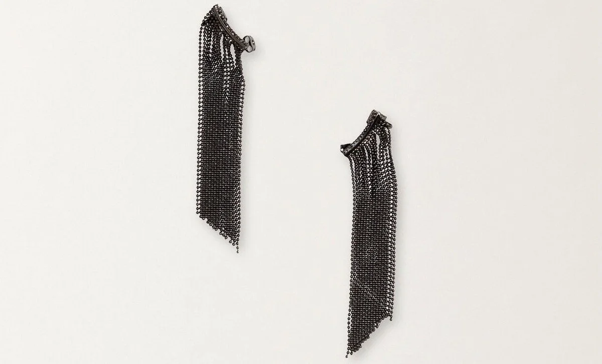 Fabiana Filippi Diamond Wire Fringe Earrings in Black, $177 at Fabiana Filippi