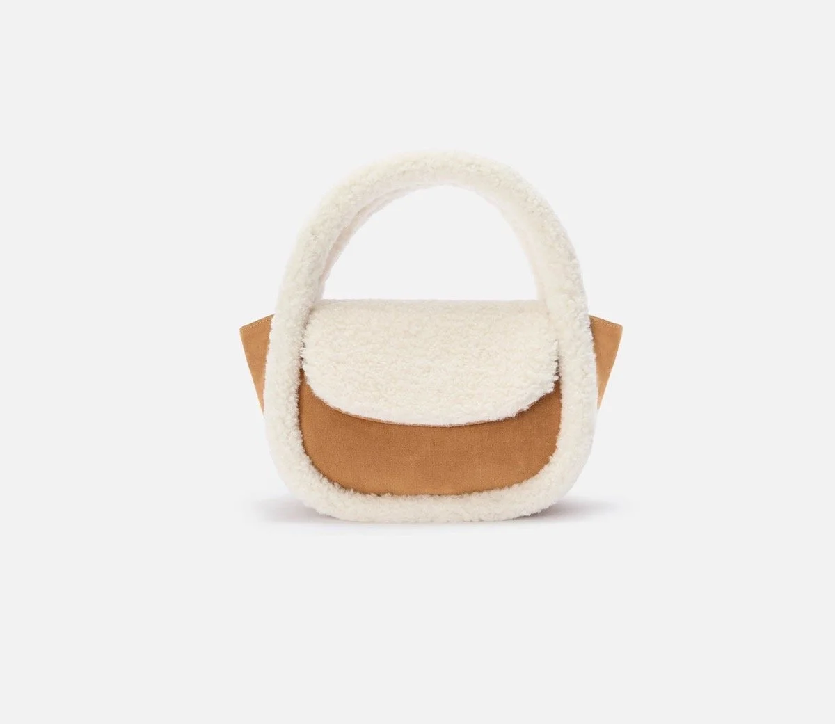 MC2 Saint Barth Gilda Mutton Suede Handbag in Beige Faux Suede and Shearling, $159 at MC2 Saint Barth