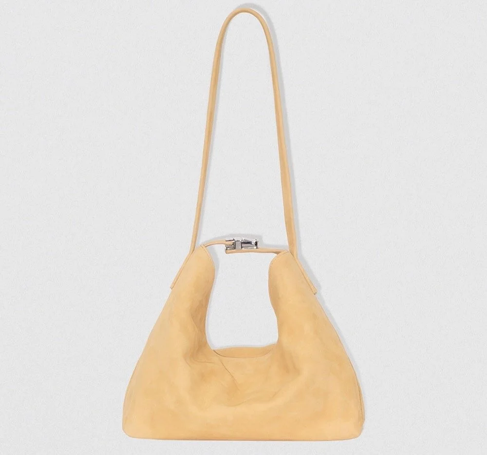 By Far Bea Reed Kid Suede Leather Hobo Bag, $406 at By Far