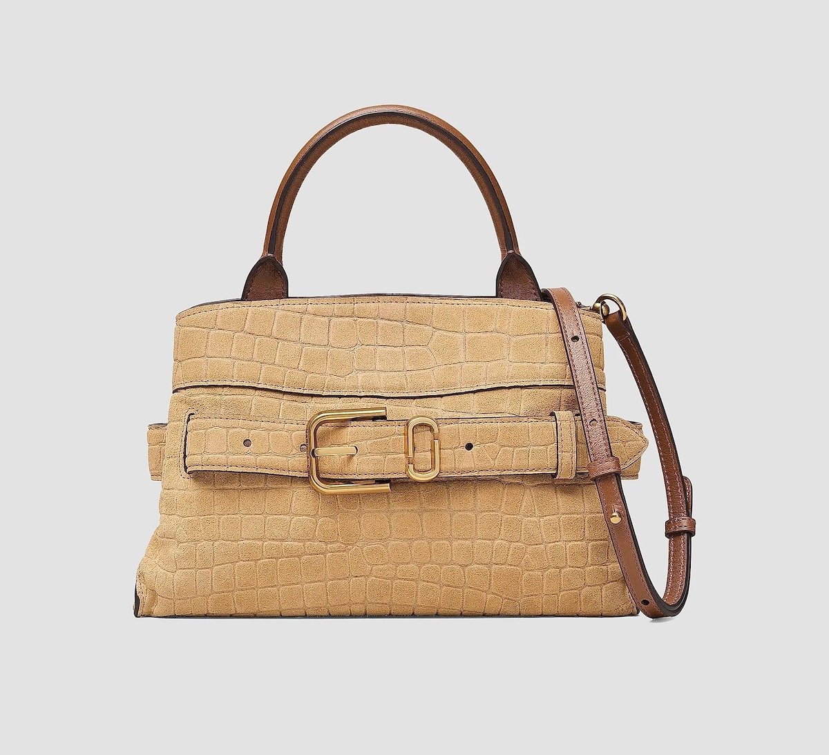 Marc Jacobs The Dakota Small Croc Suede Satchel Bag in Sahara, $558 at Saks