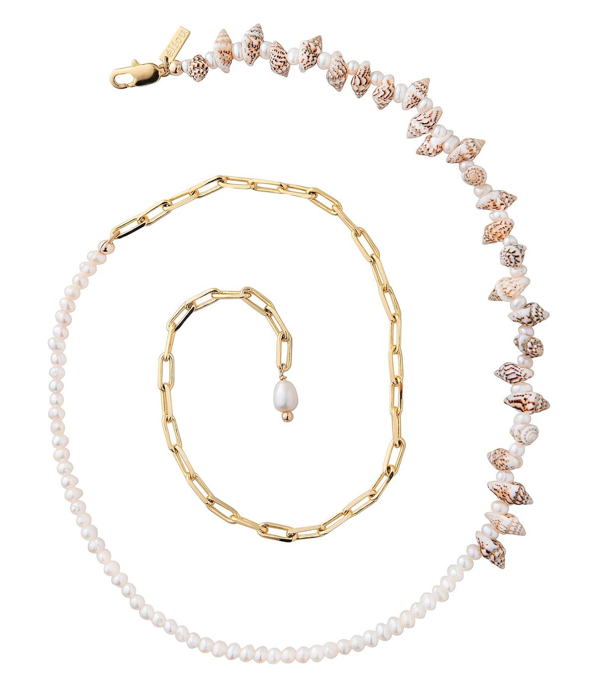 éliou Lola Handmade 14K Gold-Plated Pearl, Shell Anklet, $200 at Moda Operandi