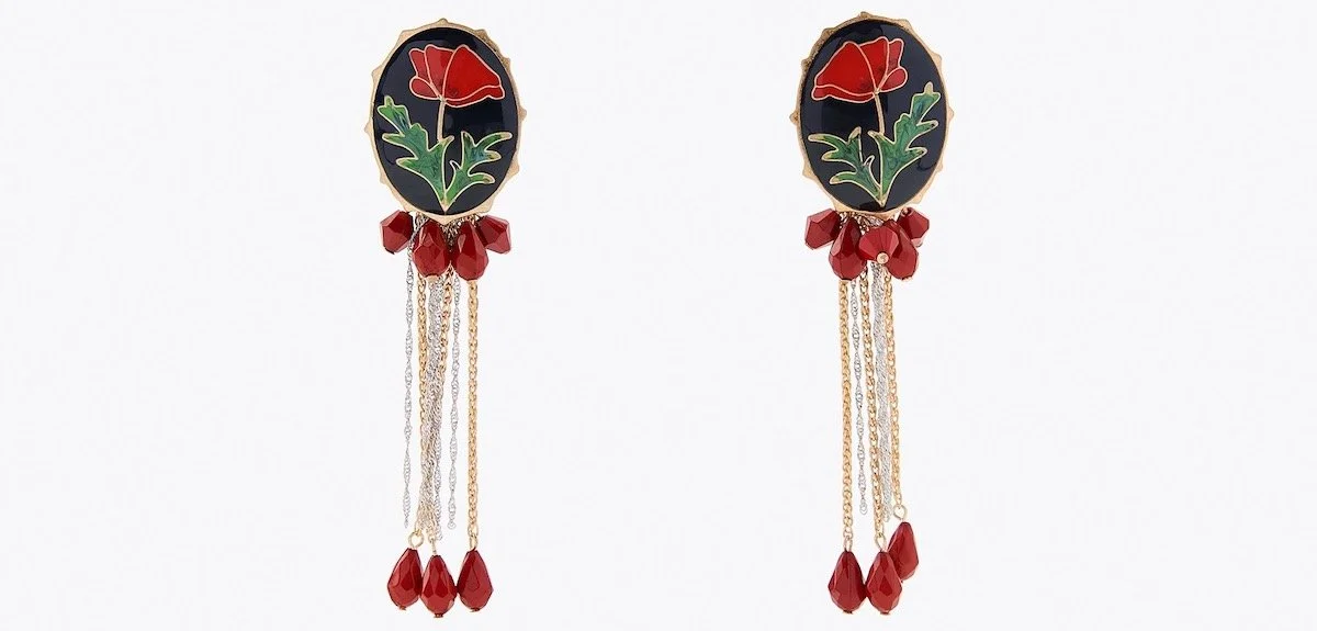 Zara Floral Beaded Button Earrings, $29.90 at Zara