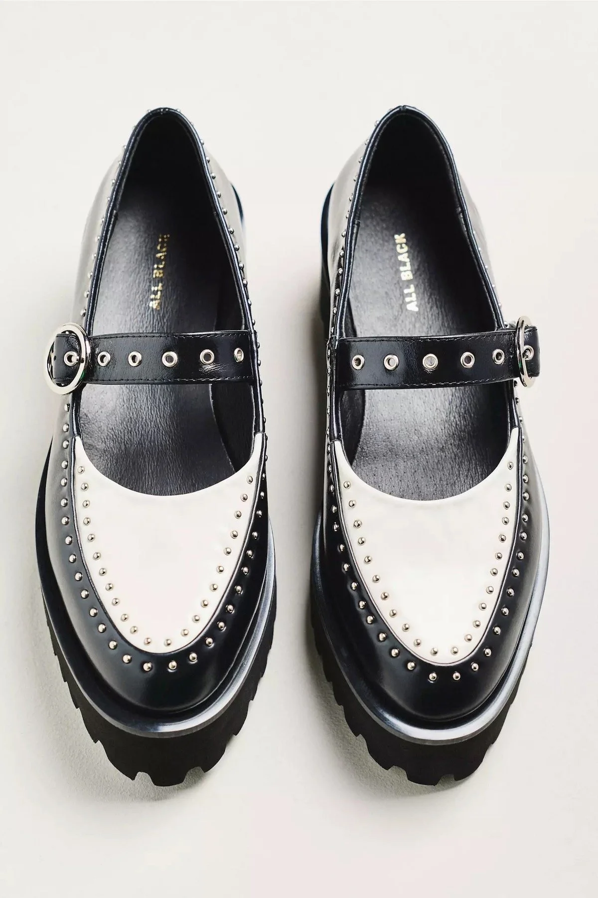 All Black Studded Mary Jane Platform Shoes, $205 at Anthropologie