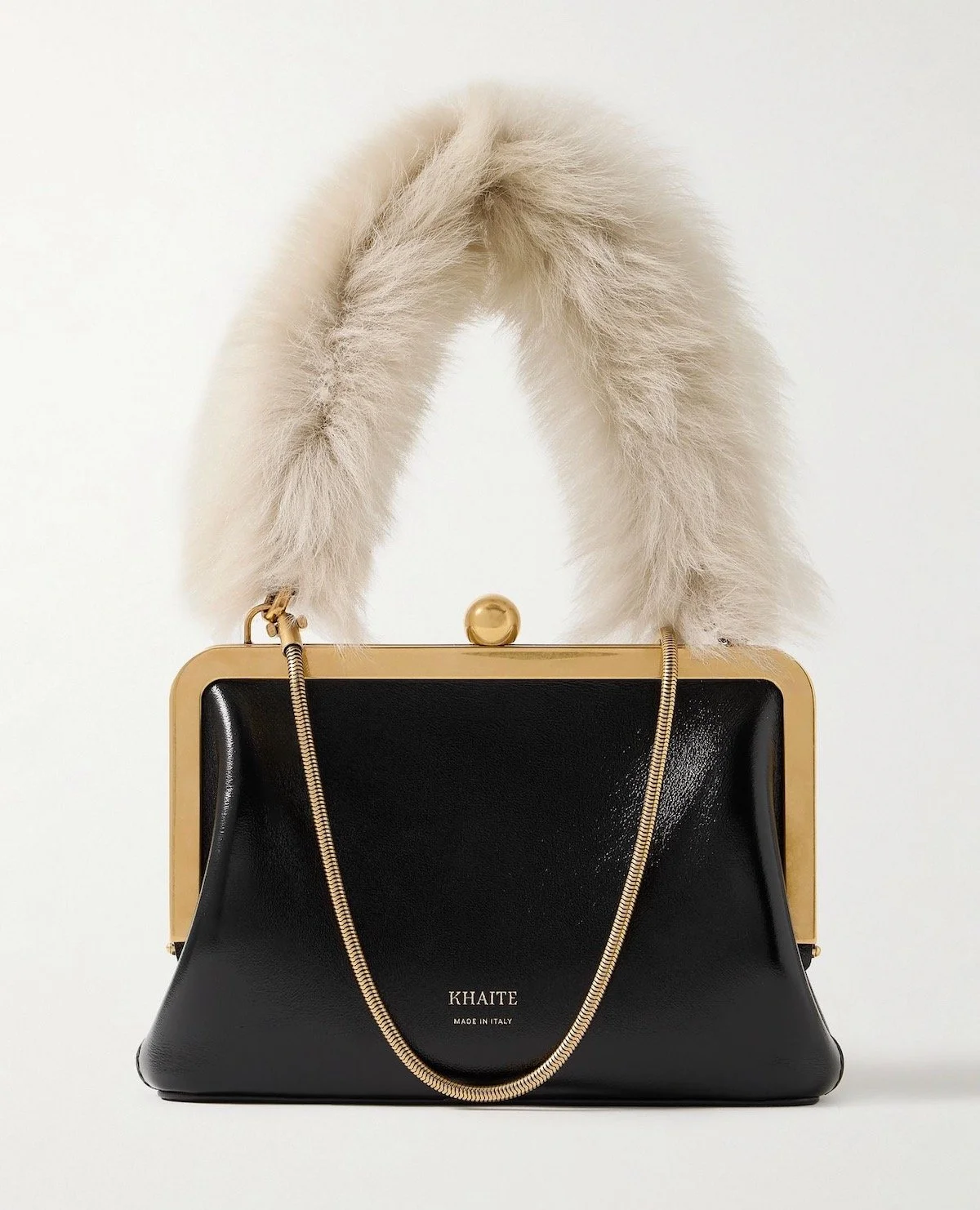 Khaite Lilith Shearling-Trimmed Leather Tote, $3,400 at Net-a-Porter