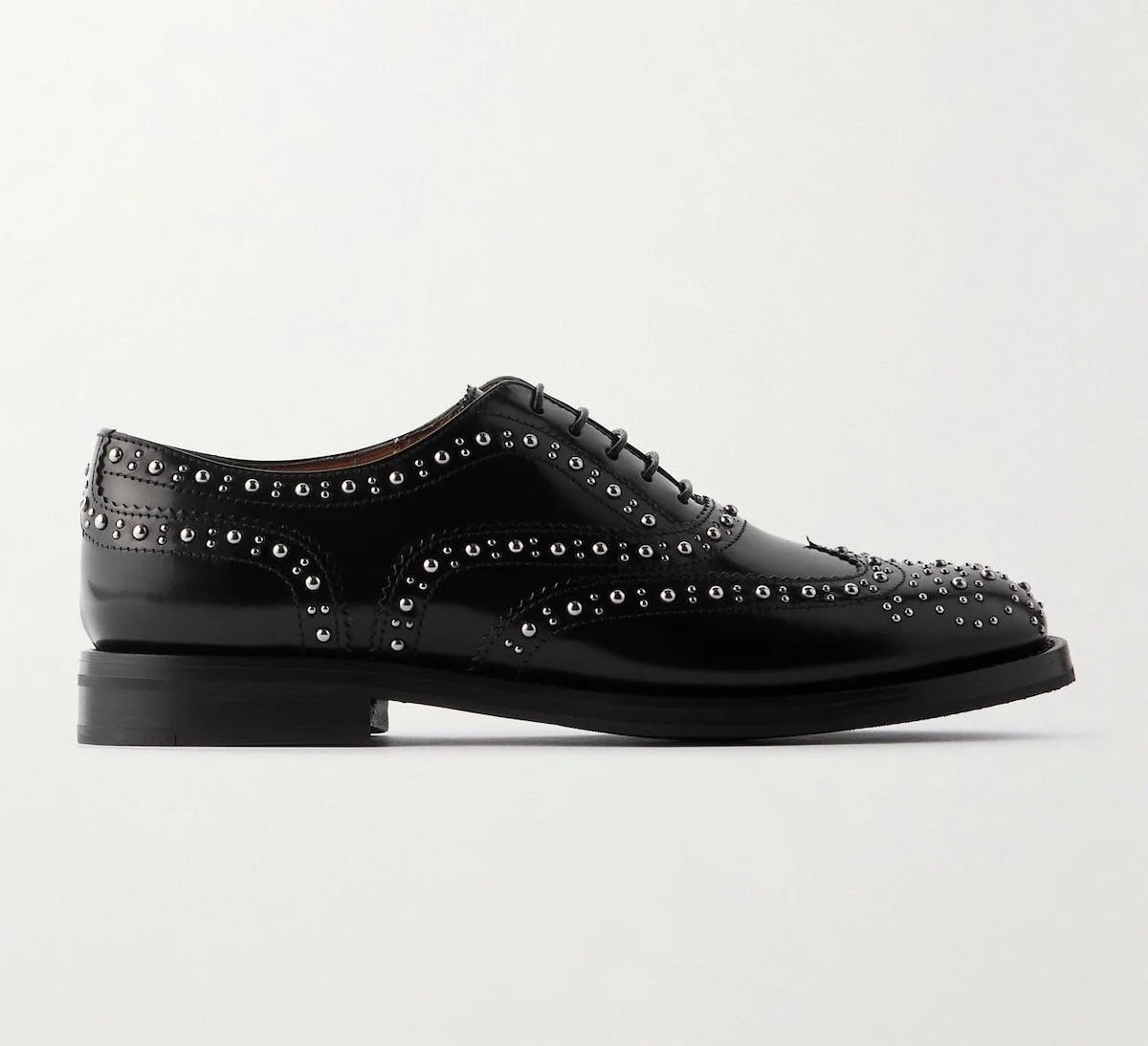 Church’s Burwood Met Studded Glossed-Leather Brogues, $1,370 at Net-a-Porter